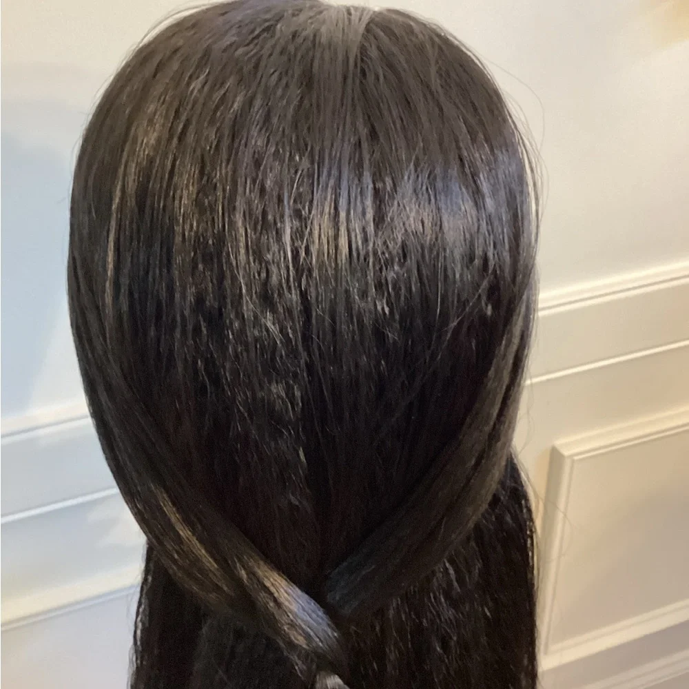 Sleek Black 24-28 inch Synthetic Lace Front Hair Wig (SKU: #1 24-28)